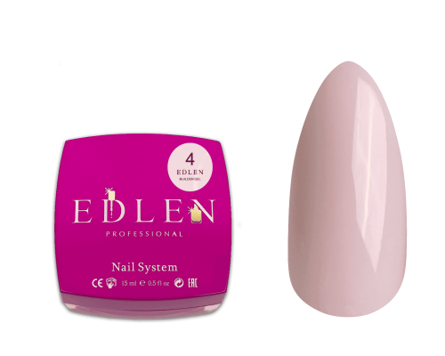 Edlen Builder Gel №04 Гель для нарощування (рожево-молочний) 15 мл