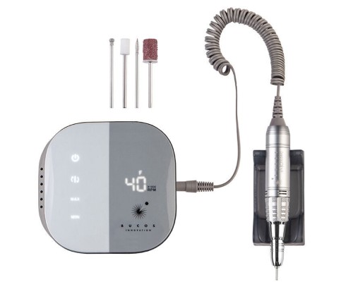 Фрезер для манікюру BUCOS Nail Drill X1 PRO ZINC GRAY (65W/40000 об.)+ український посібник