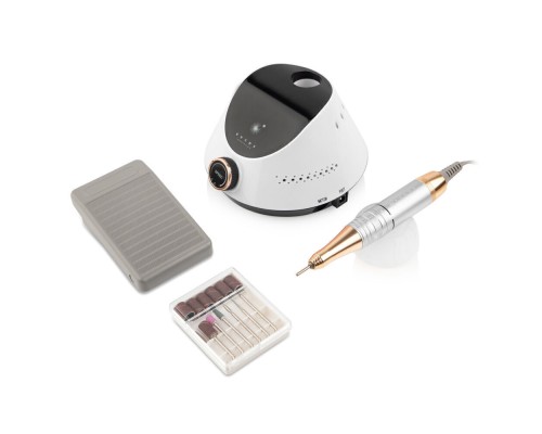 Фрезер для манікюру BUCOS Nail Drill X2 PRO WHITE PEARL (65W/35000 об.)+ український посібник