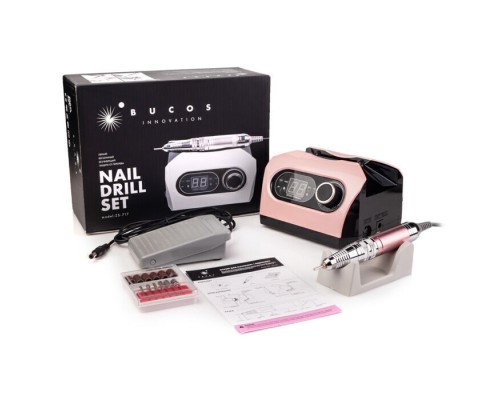 Фрезер BUCOS ZS-717 PINK PROFESSIONAL (65W/35000 об.) укр. посібник (+ 6 покращених фрез), 3 міс.гар
