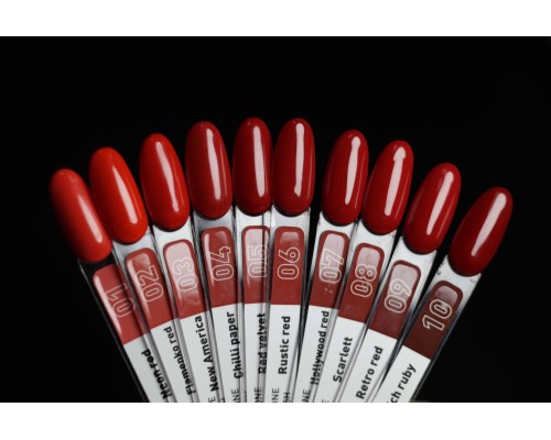 Luma №002 Lipstic tone Flamenko red gel polish 10ml (червона колекція)