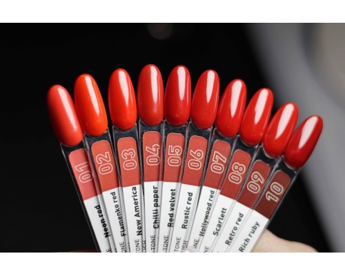 Luma №001 Lipstic tone Neon red gel polish 10ml (червона колекція)