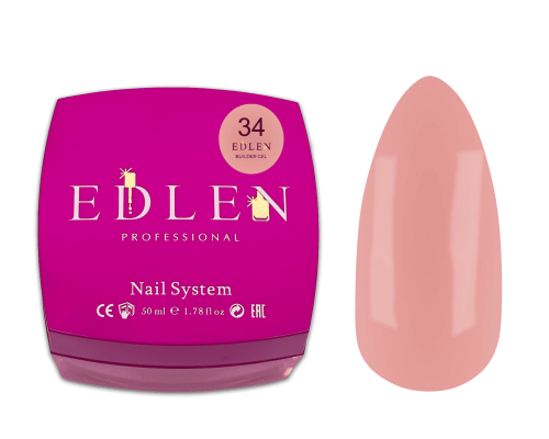 Edlen Builder Gel №34 Office Гель для нарощування (бежево-рожевий) 50 мл
