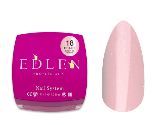 Edlen Builder Gel №18 Princess Гель для нарощування (ніжний рожевий з шимером) 30 мл