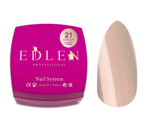 Edlen Builder Gel №21 Princess Гель для нарощування (теплий бежевий з шимером) 50 мл