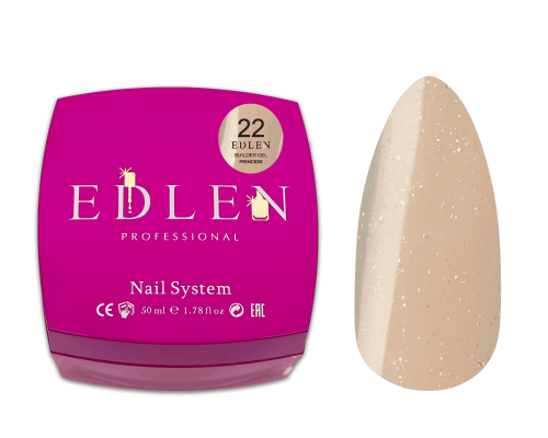 Edlen Builder Gel №22 Princess Гель для нарощування (світло-кремовий з шимером) 50 мл