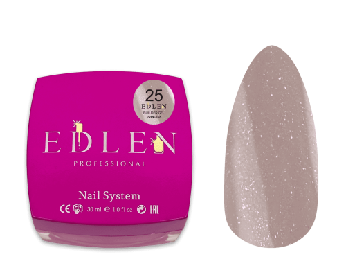 Edlen Builder Gel №25 Princess Гель для нарощування (насичений бузковий з шимером) 30 мл