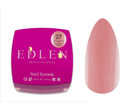 Edlen Builder Gel №27 Princess Гель для нарощування (персиковий з шимером) 30 мл