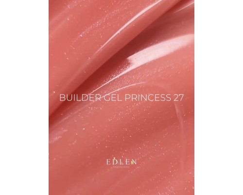 Edlen Builder Gel №27 Princess Гель для нарощування (персиковий з шимером) 30 мл