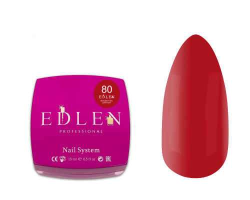 Edlen Builder Gel №80 Love in Lviv Гель для нарощування (червоний) 15 мл